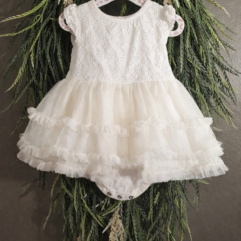 The Children's Place White Lace Formal Dress